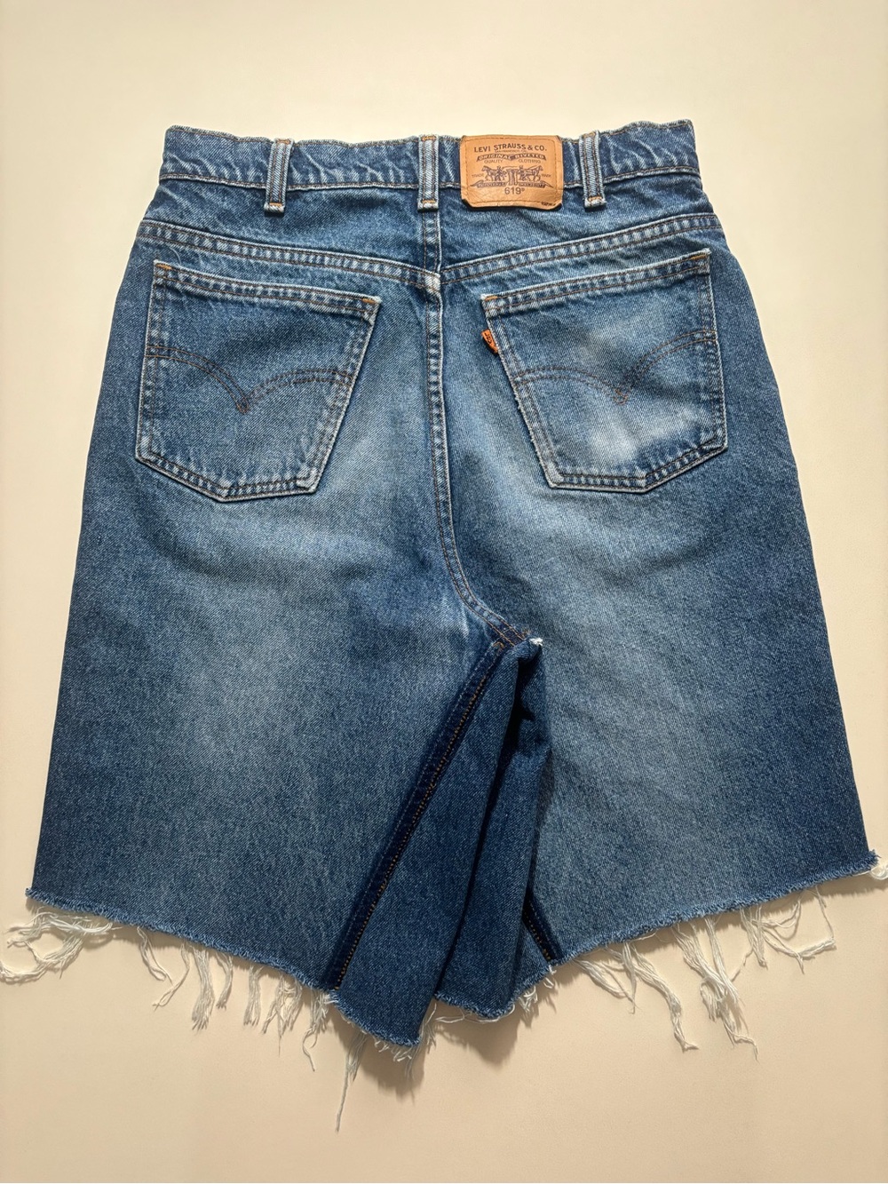 Vintage Levi's orange tag Women's faded blue Denim Bermuda style shorts